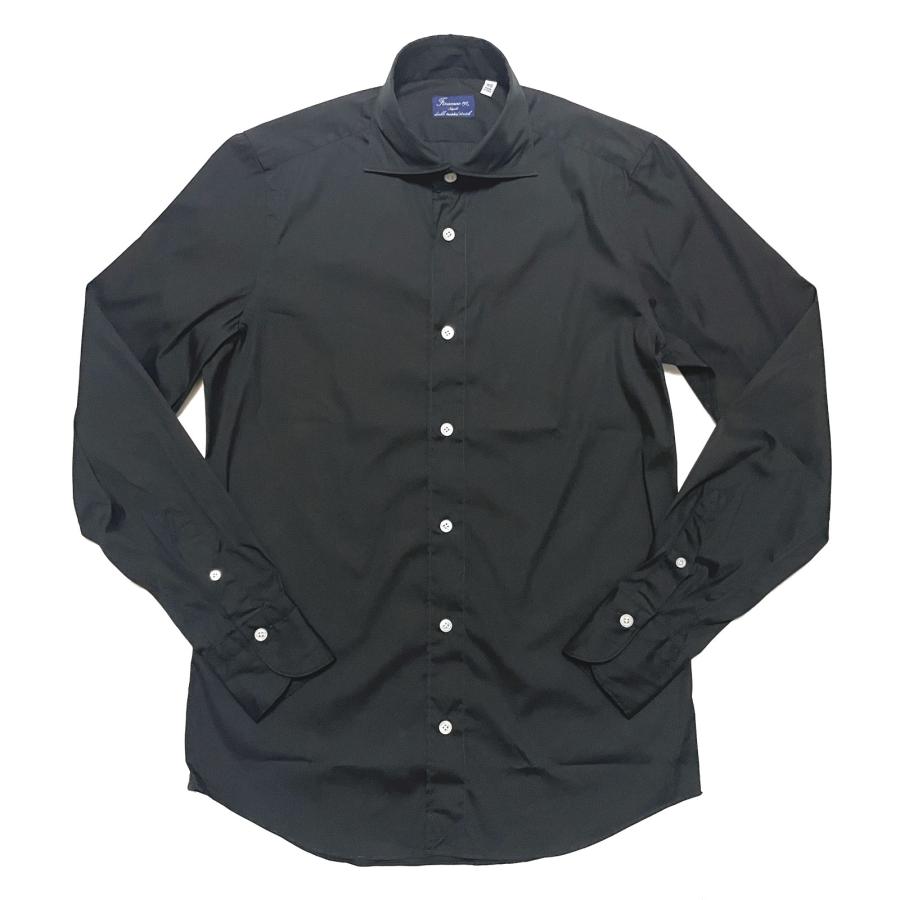 Finamore フィナモレ シャツ メンズ / SIMONE BALI C0643 シモーネ ストレッチブロードシャツ ブラック / イタリア 春 夏 秋 冬 40代 50代 | Finamore