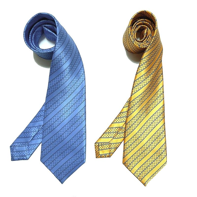 【美品】 ステファノリッチ ネクタイ ストライプ柄 プリーツ加工 青色 濃紺色 美品】 ステファノリッチ ネクタイ ストライプ柄 プリーツ加工