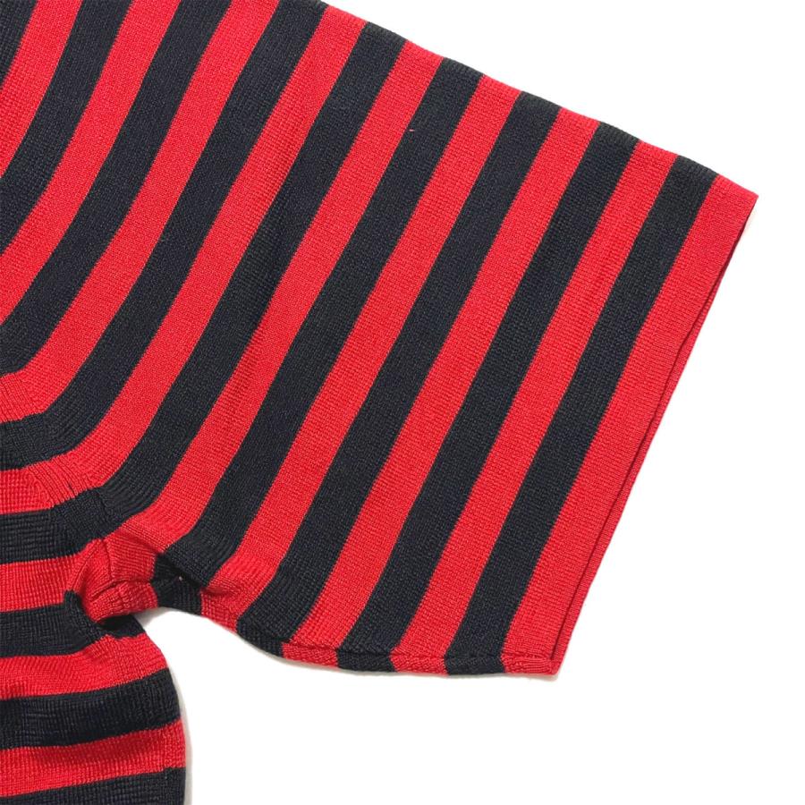 TOMORROWLAND トゥモローランド メンズ Ｔシャツ / シーアイランドコットン ボーダー柄 ニットＴシャツ ホワイト レッド / 半袖 丸首 | TOMORROWLAND | 08