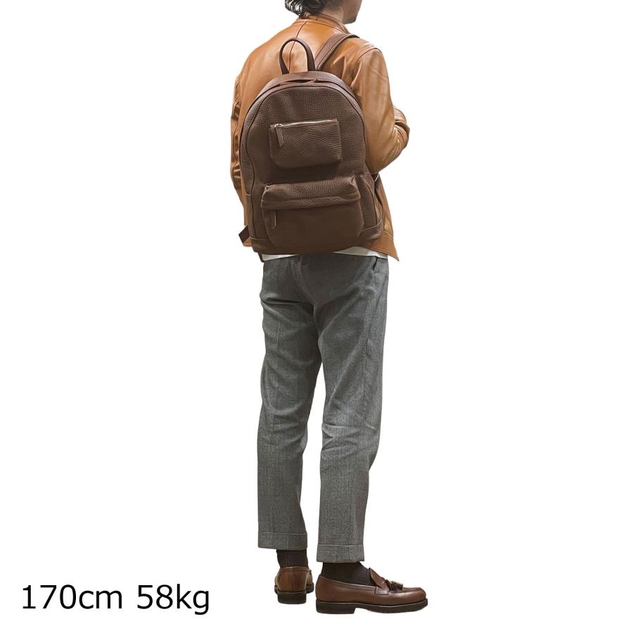 WILLIAM ウィリアム TAURUS TAURILLON タウラス トリヨン シュリンクレザー バックパック ブラウン / メンズ イタリア リュックサックの画像