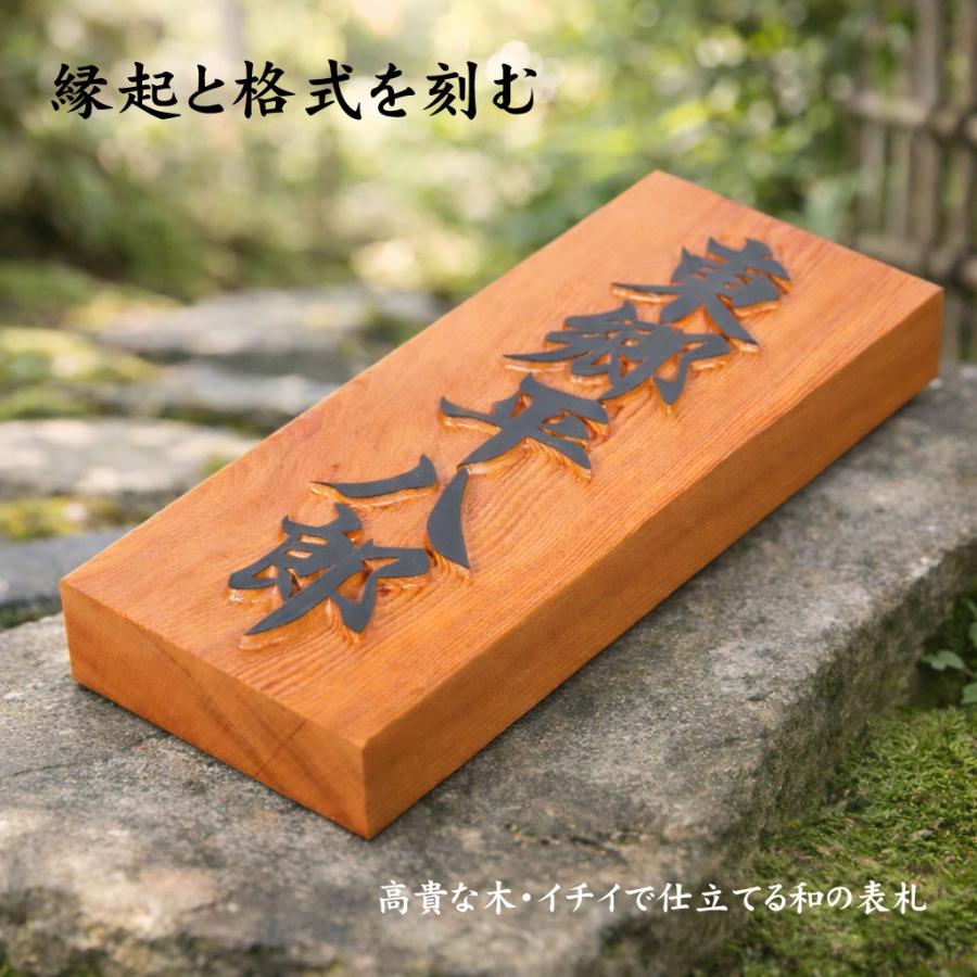 銘木表札 表札 7寸サイズ（210×88×40mm）イチイ : アルタシステム