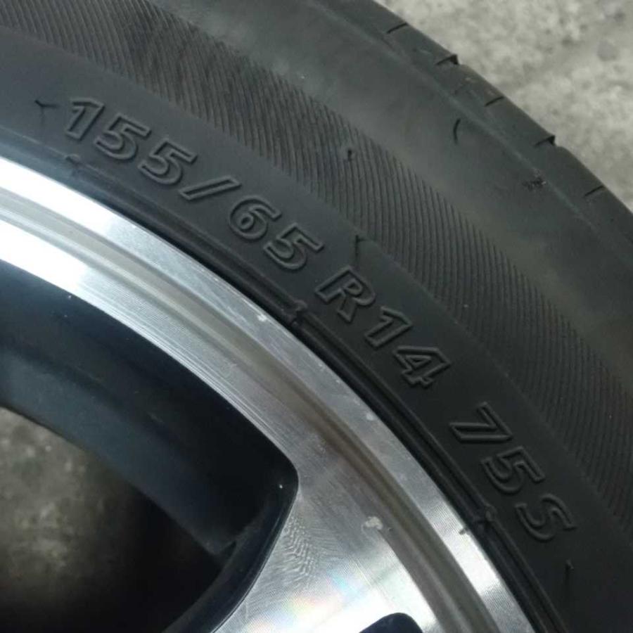 平成27年 NBOX カスタム JF1 前期 純正 アルミホイール タイヤ 1本 4穴 155/65R14 中古 即決B｜altechparts1｜04