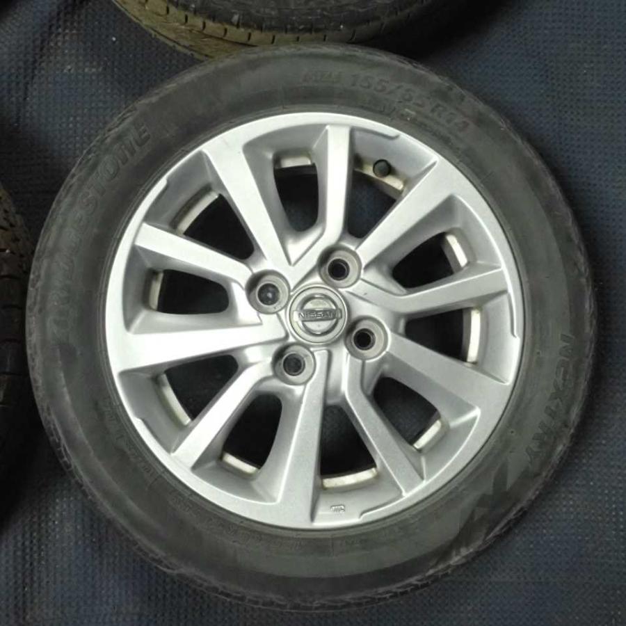155/65/14  きれいなデイズルークスアルミホイール 日産（NISSAN） ニッサン デイズ ルークス 純正 14インチ TOYO 155