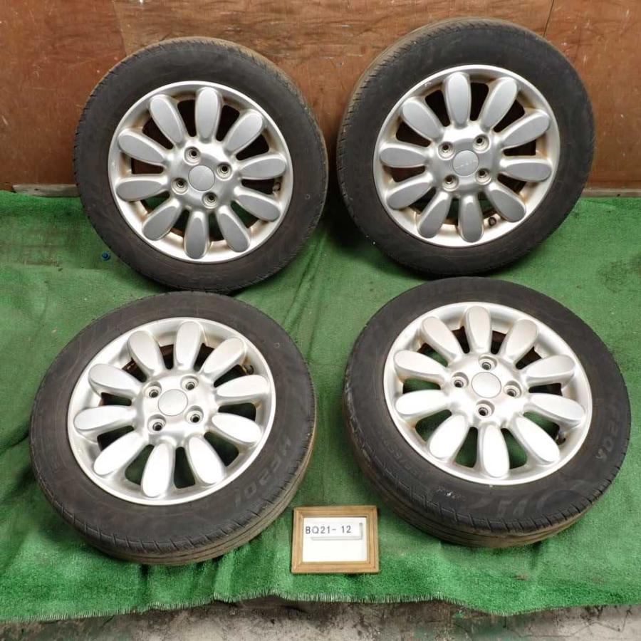 ①溝アリ　ラパン he33s 純正 アルミ 155/65R14 セット 夏タイヤ 平成29年 アルトラパン HE33S 前期 純正 アルミホイール タイヤ 4本