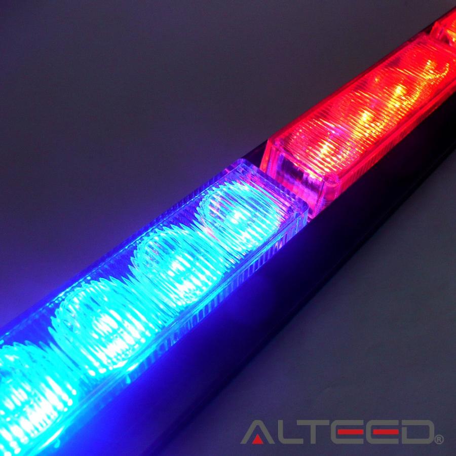 LEDライトバー 45cm 赤色青色発光 フラッシュライト パトランプ回転灯 12V24V兼用対応品[ALTEED/アルティード]｜alteed｜02