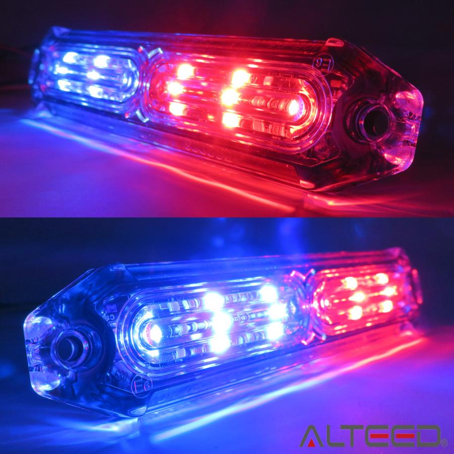 小薄型LEDフラッシュライトバー 赤色青色発光24パターン 同期連動機能有り 12V-24V対応[ALTEED/アルティード]｜alteed｜02