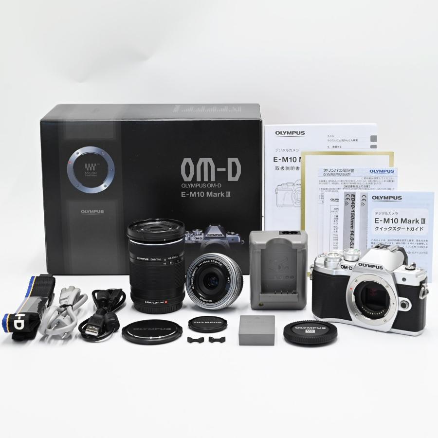 OLYMPUS ミラーレス一眼カメラ OM-D E-M10 MarkIII EZダブルズームキット シルバー ミラーレス一眼レフカメラ | 
