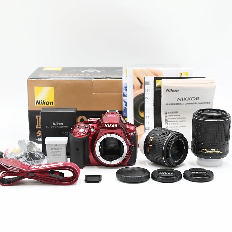 Nikon ニコン D5300 18-55mm VR II 55-200mm RED (ショット数2861枚) デジタル一眼レフカメラ | 