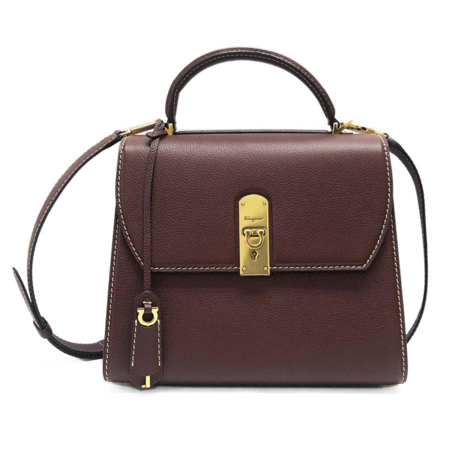 フェラガモ バッグ Salvatore Ferragamo ガンチーニ ショルダーバッグ 21 H758 0733526 レディース 2WAYバッグ レザー ボルドー