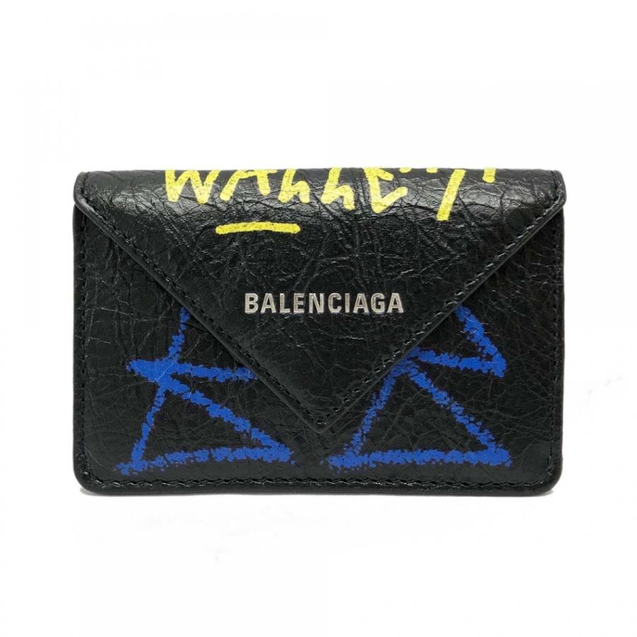 バレンシアガ 財布 BALENCIAGA ペーパー ミニ ウォレット グラフィティ 