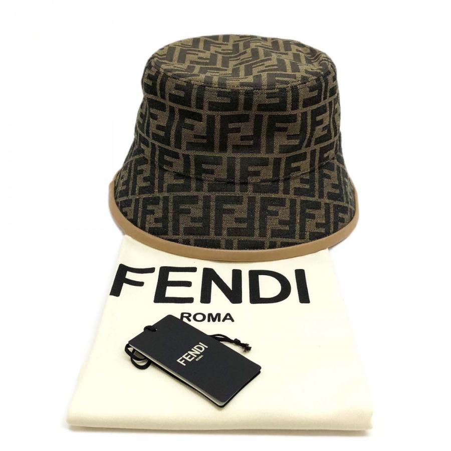 フェンディ 帽子 FENDI ファブリック バケットハット FXQ801 ALHD F0VAT メンズ レディース 帽子 ブラウン