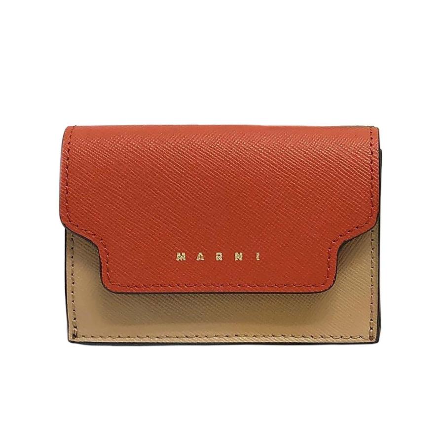 マルニ 財布 MARNI サフィアーノレザー 三つ折りウォレット PFMOW02U23
