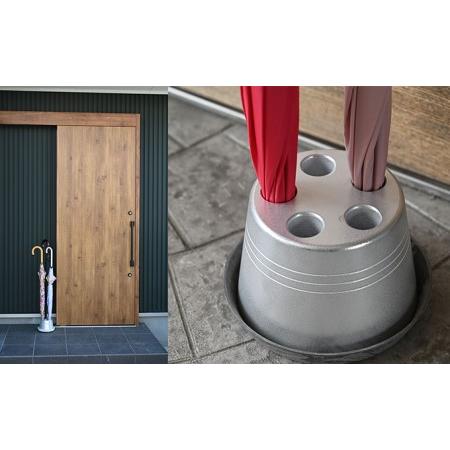 傘立て アルミ製 シンプル・スリム・コンパクト傘立て 倒れにくいデザイン おしゃれなカフェ・サロンにもどうぞ（受け皿の色　選べます） | 