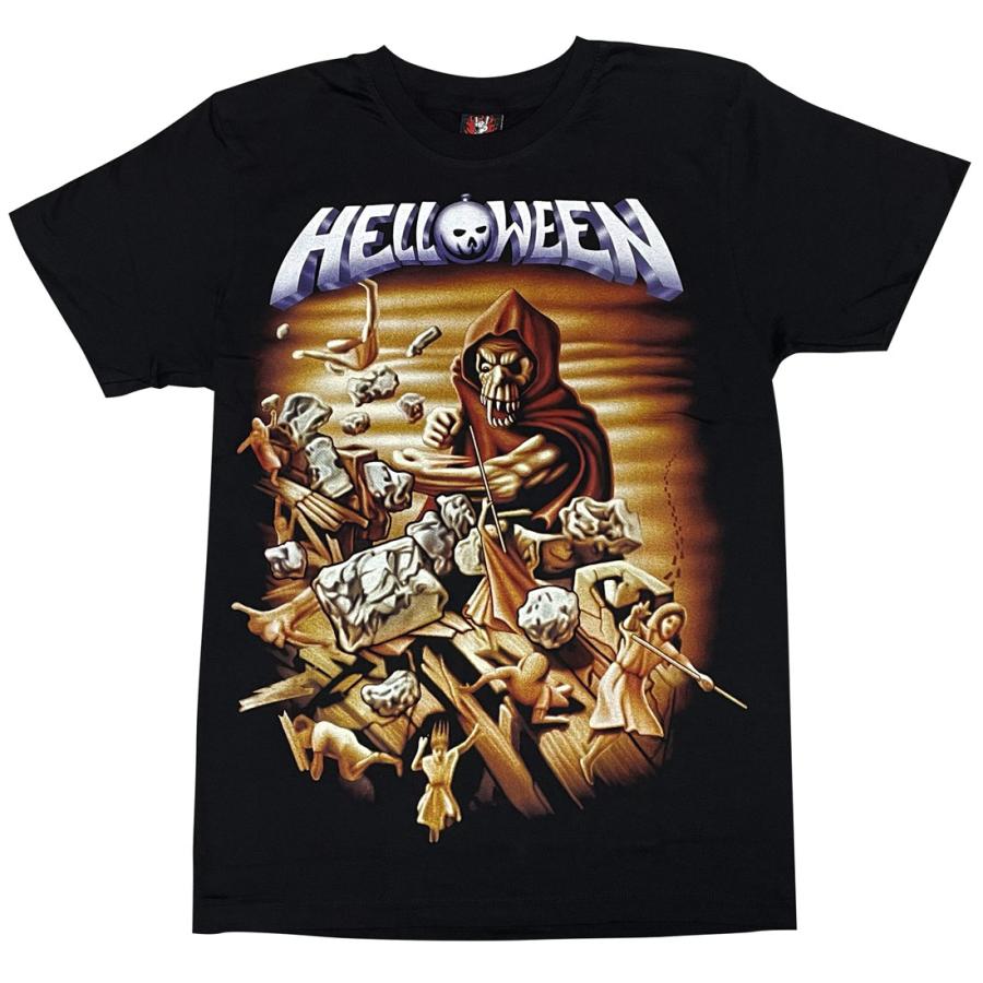 Tシャツ Helloween ハロウィン WALLS OF JERICHO 黒 メンズ レディース