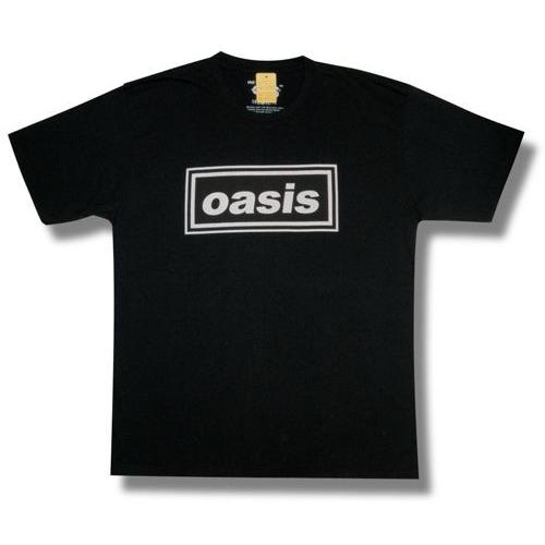 【土日も発送】 Tシャツ OASIS オアシス ロゴ ブラック  メンズ レディース ロック バンド 半袖 黒 wof｜alternativeclothing