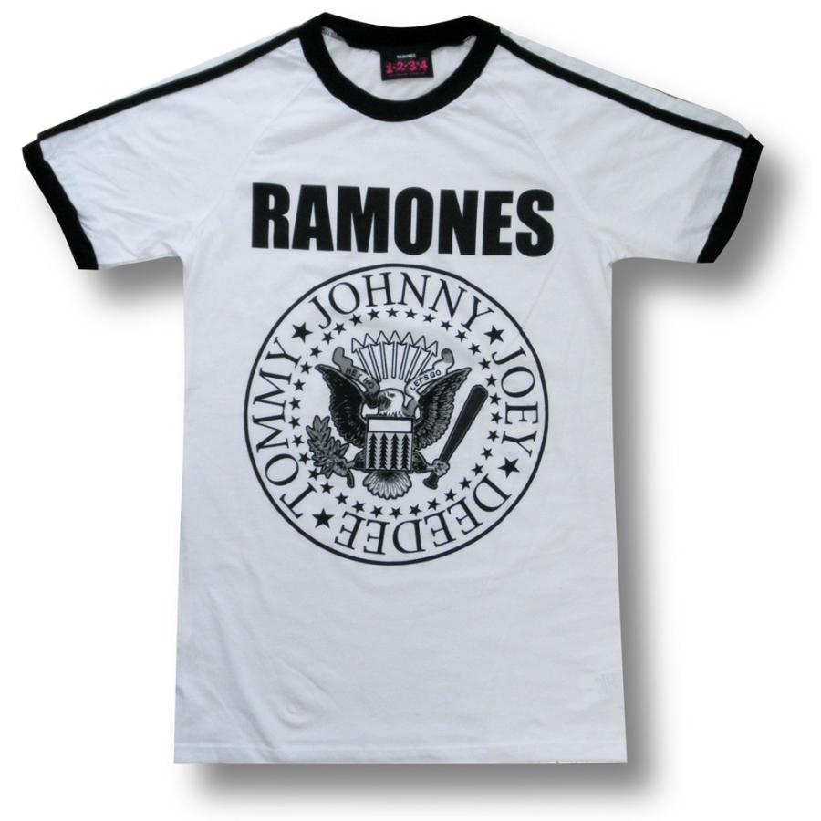 【土日も発送】 Tシャツ ラモーンズ RAMONES サッカー クルーネック バンド ロック 白 メンズ :RAMONES-10