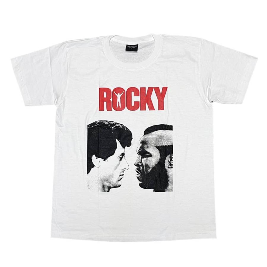 Tシャツ ロッキー シルヴェスター・スタローン ボクシング ホワイト 白