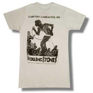 【土日も発送】 Tシャツ THE ROLLING STONES ローリング・ストーンズ アメリカンツアー1972 ヴィンテージポスター アイボリー バンド ロック｜alternativeclothing