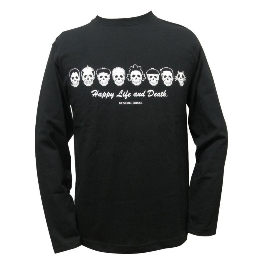 土日も発送】 Tシャツ 長袖 スカル ファミリー ドクロ ロンT 黒