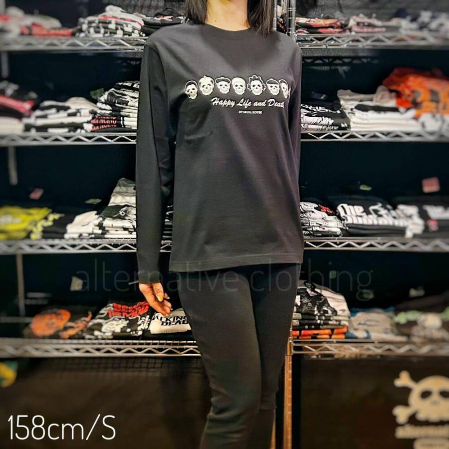 土日も発送】 Tシャツ 長袖 スカル ファミリー ドクロ ロンT 黒