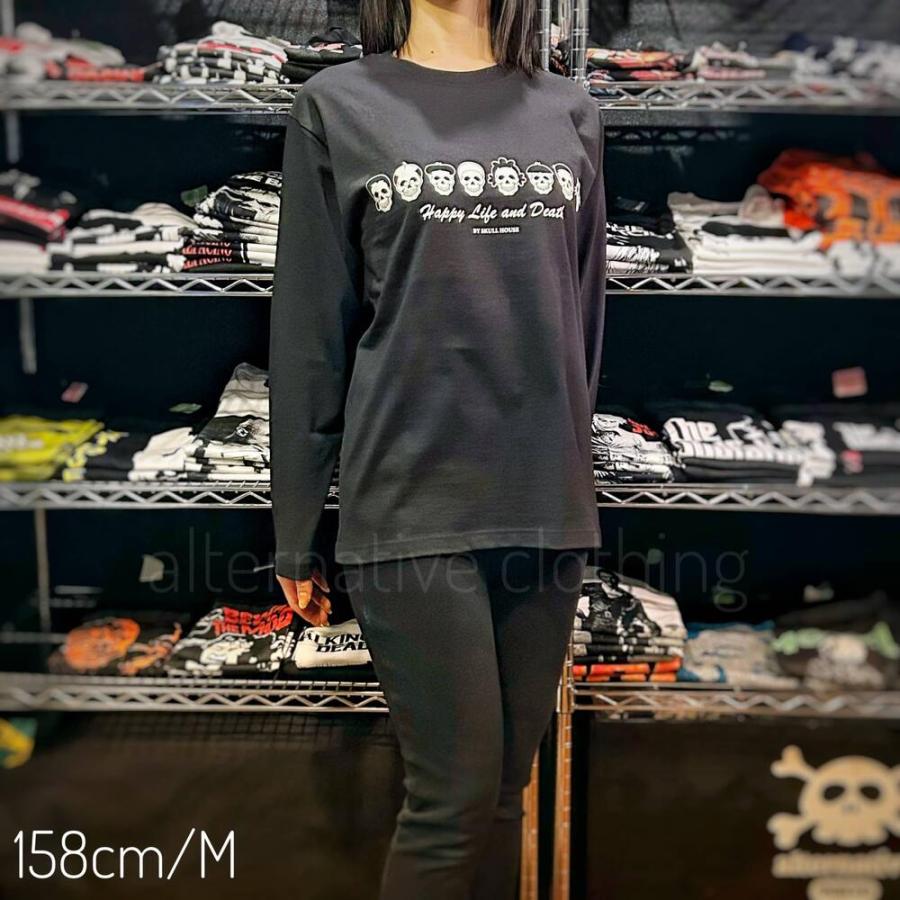 土日も発送】 Tシャツ 長袖 スカル ファミリー ドクロ ロンT 黒