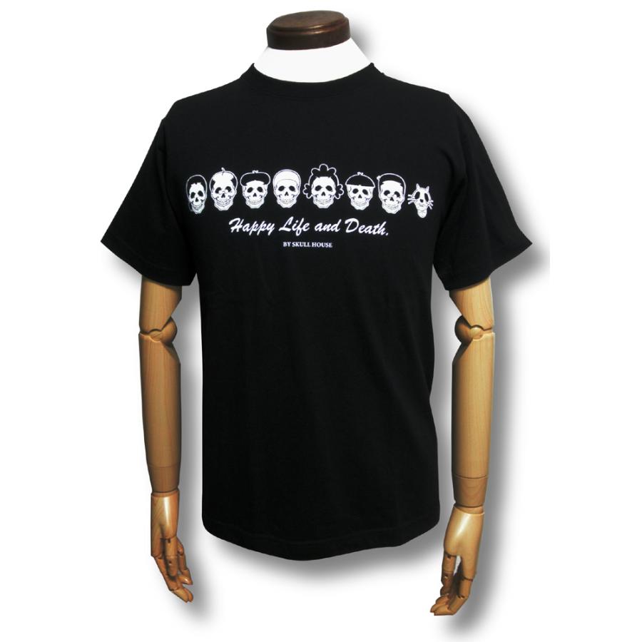 土日も発送】 Tシャツ スカル・ファミリー ドクロ 黒 パロディ メンズ