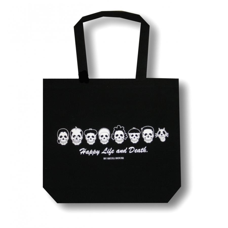 土日も発送】 スカルファミリー トートバッグ ブラック 黒 スカル 通勤