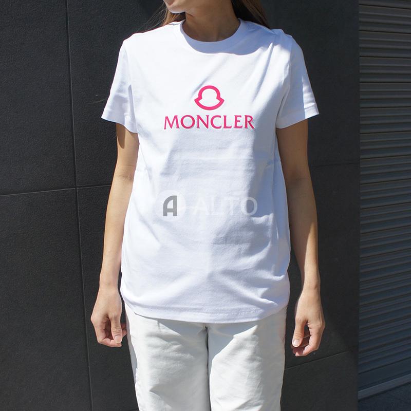 2種類選べる MONCLER モンクレール ロゴプリントTシャツ ホワイト - T