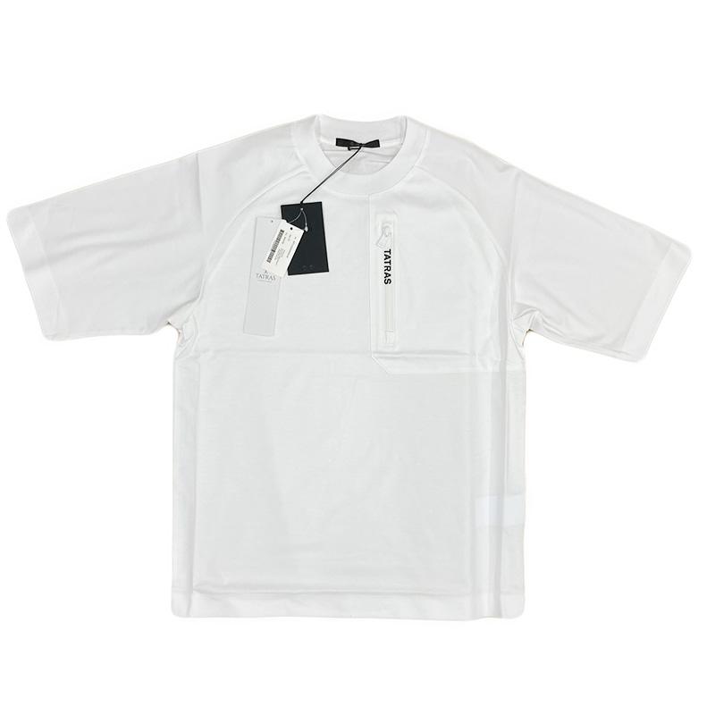 2023SS 新作 TATRAS タトラス JANI ジャニ ロゴ入りロングTシャツ オーバーサイズ 半袖カットソー MTLA23S8004-M ホワイト メンズ