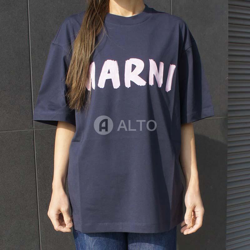 3/5入荷】2023SS新作 MARNI マルニ コットン ロゴ プリント 半袖T