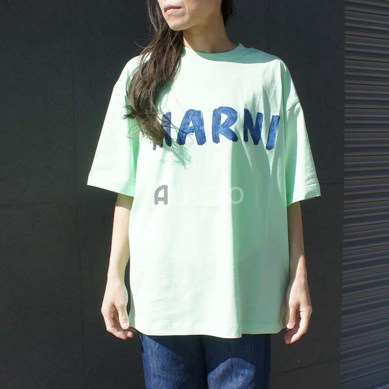 3/5入荷】2023SS新作 MARNI マルニ コットン ロゴ プリント 半袖T