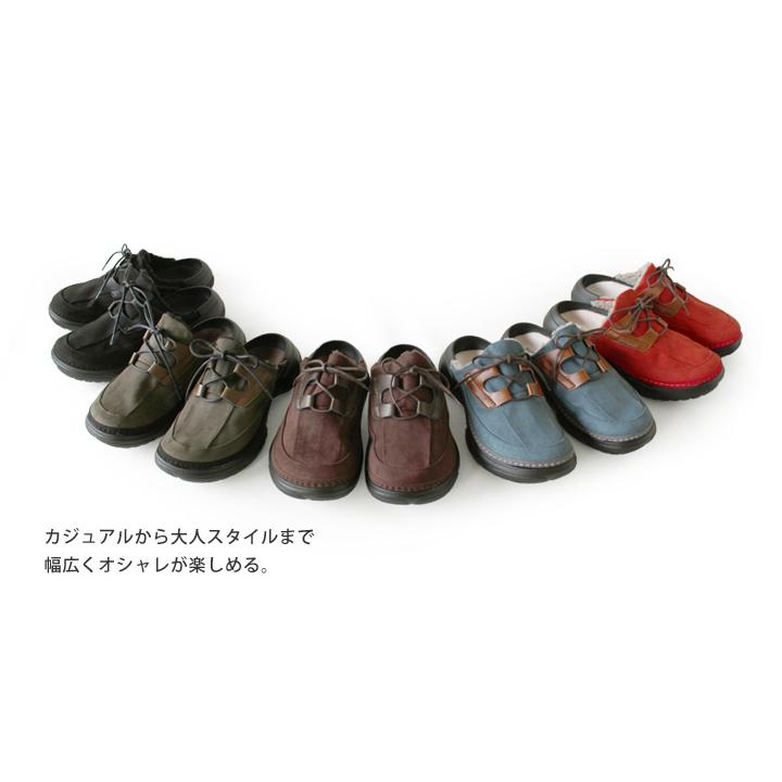 PT10倍&クーポン配布 30日23時59分まで リゲッタカヌー CJRG-0004 スウェード調 レースアップ軽量サボシューズ 内ボア 蓄熱 ローヒール 痛くなりにくい_15