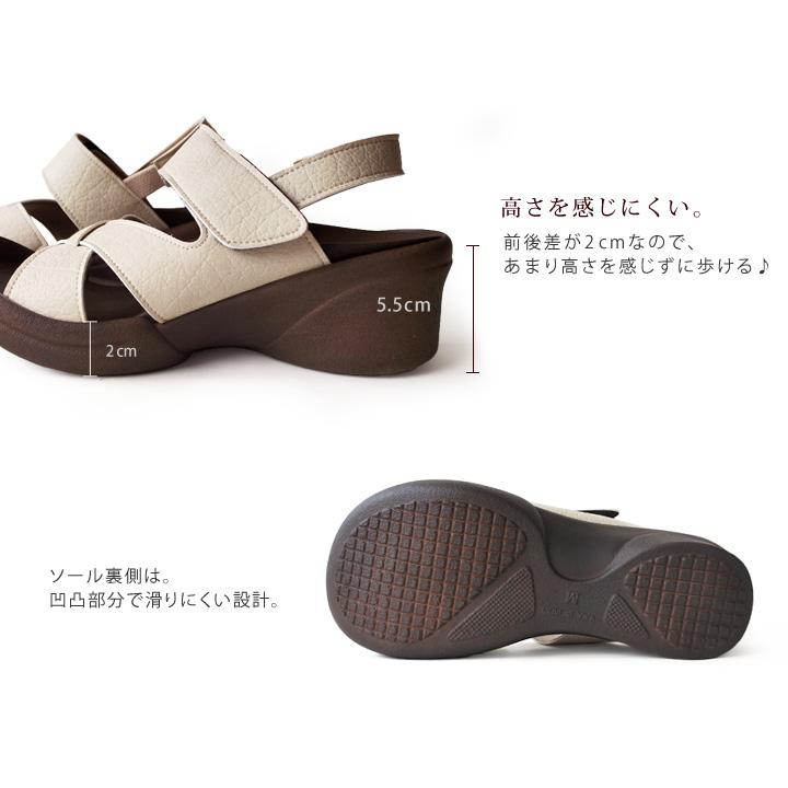 リゲッタ　Re:getA　R-2682 クロスベルトウェッジサンダル　グミサンダル　レディース バックストラップ 履きやすいの画像