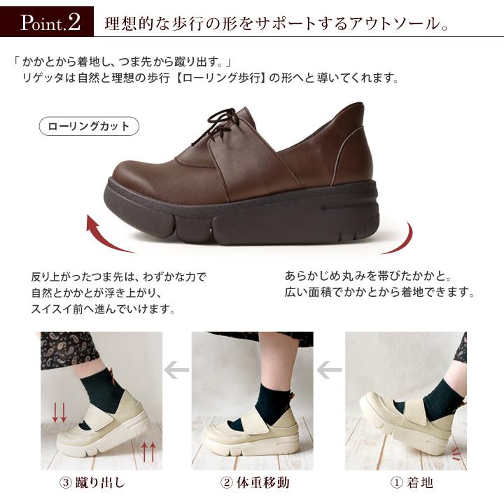 リゲッタ スットオン Re:getA RE-167 厚底 軽量 紐靴 ハンズフリー スニーカー レディース | Re:getA | 18