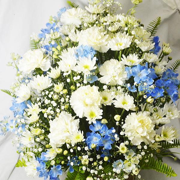 お供えアレンジメント　お悔やみのお花 バスケットアレンジ「深蒼」