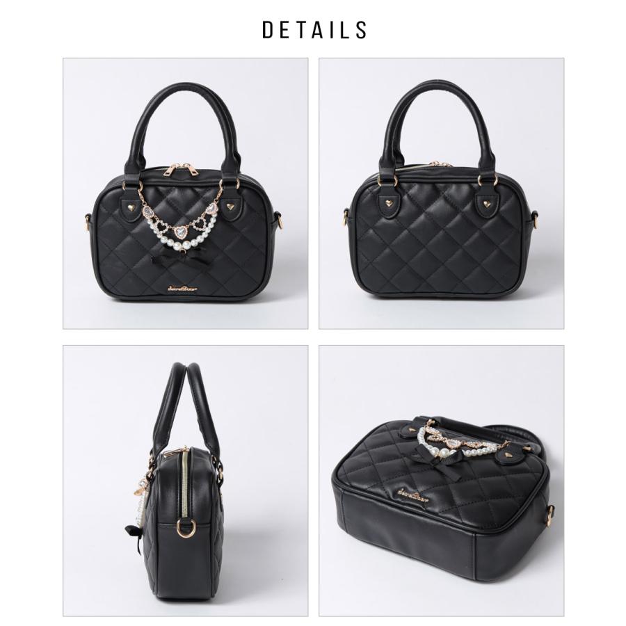 黒 キルティング ボストンバッグ　ショルダー 2WAY ボストン ショルダーバッグ キルティング（ショルダー
