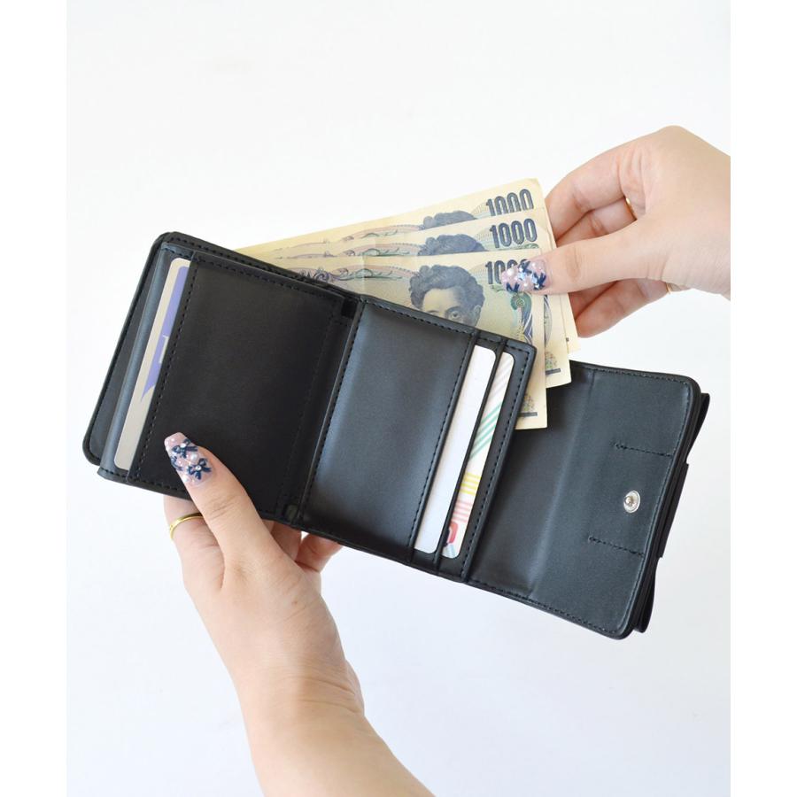 折り財布　三つ折り財布　ミニ財布　ケース　小銭入れ　ブラック Amazon | [クロスマーベリー] ミニ財布 レディース 可愛い 使いやすい