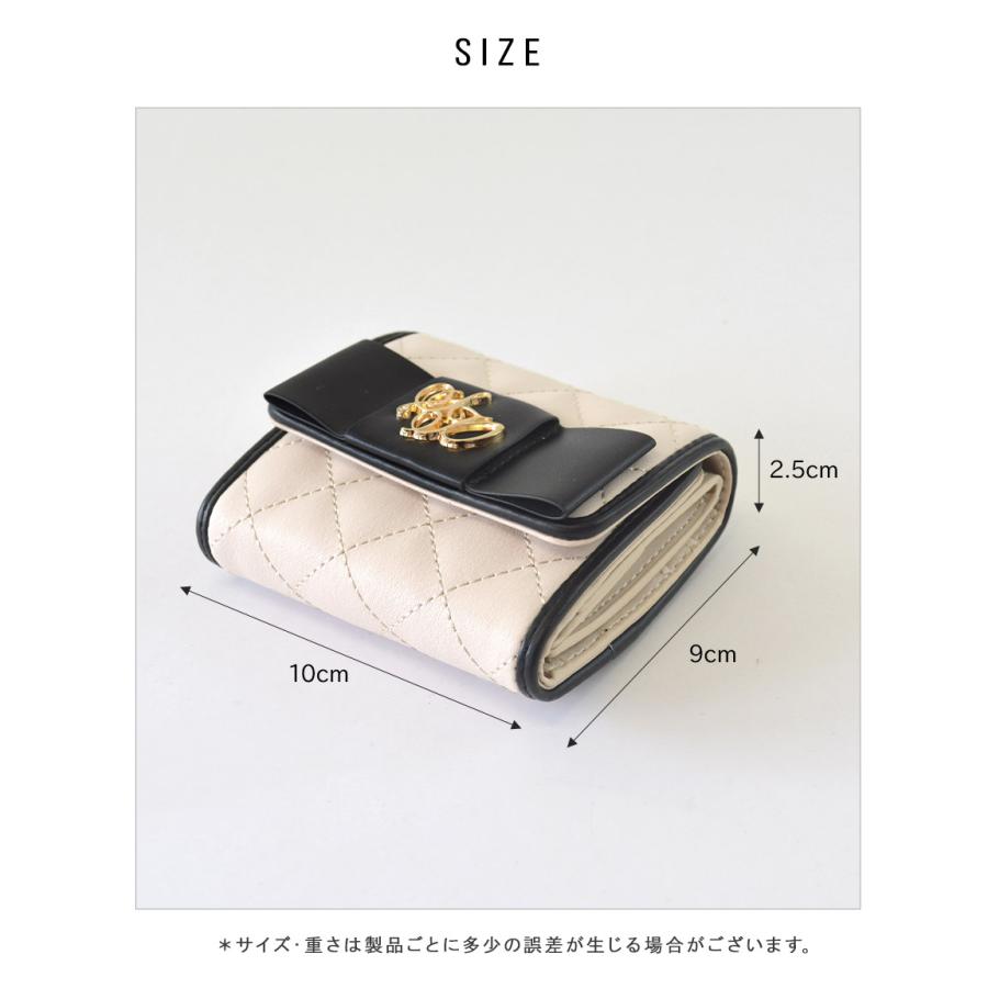 財布 レディース リボン 三つ折り財布 三つ折り ミニ財布 ウォレット