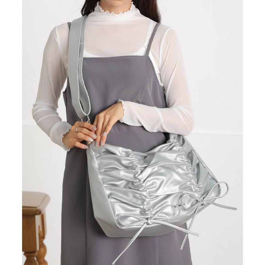 リボン りぼん ギャザー ショルダーバッグ ショルダー ワン