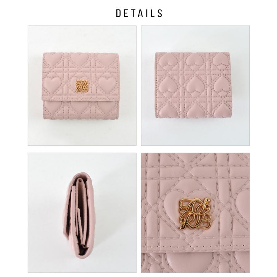 [爆買]財布 レディース ボックスコイン ミニ ミニ財布 さいふ 三つ折り コンパクト 小さい 小さめ ハート キルティング キルト かわいい | ALTROSE | 22