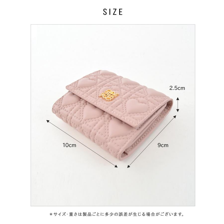 [爆買]財布 レディース ボックスコイン ミニ ミニ財布 さいふ 三つ折り コンパクト 小さい 小さめ ハート キルティング キルト かわいい | ALTROSE | 23
