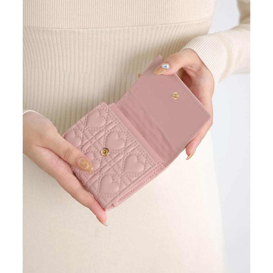 [爆買]財布 レディース ボックスコイン ミニ ミニ財布 さいふ 三つ折り コンパクト 小さい 小さめ ハート キルティング キルト かわいい | ALTROSE | 11