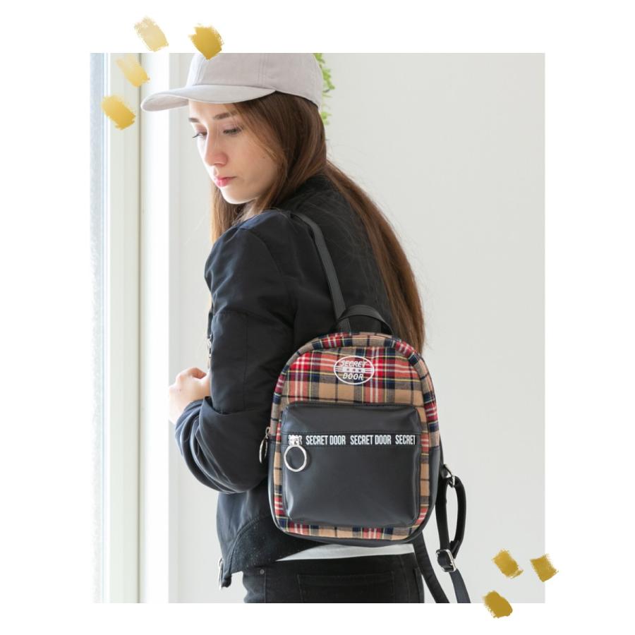 ミニリュック 女の子 小学生 中学生 可愛い チェック柄 ワッペン ロゴ プリント ミニリュック グレープ Altrose 通販 Yahoo ショッピング