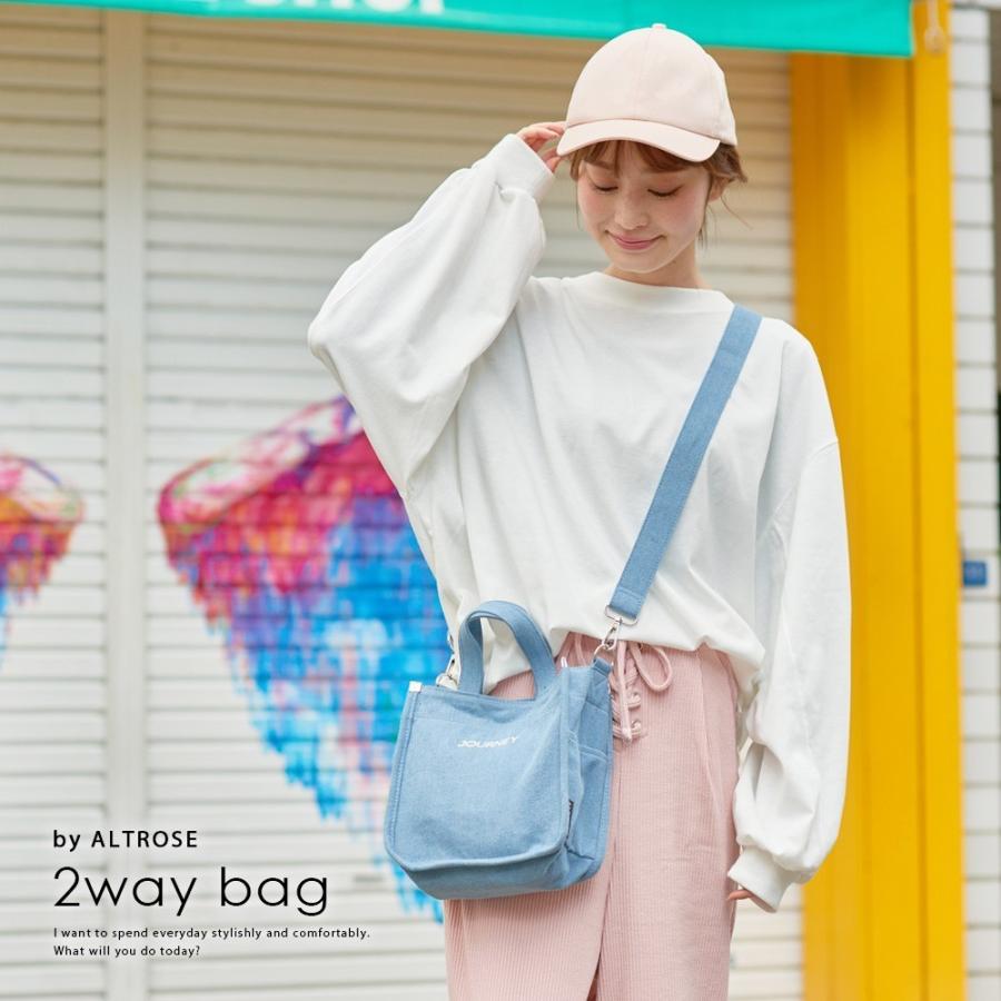 Off キャンバス トート 小さい ショルダーバッグ 斜めがけ 軽量 シンプル 無地 ロゴプリント2wayミニトートバッグ ジャーニー V Altrose 通販 Yahoo ショッピング