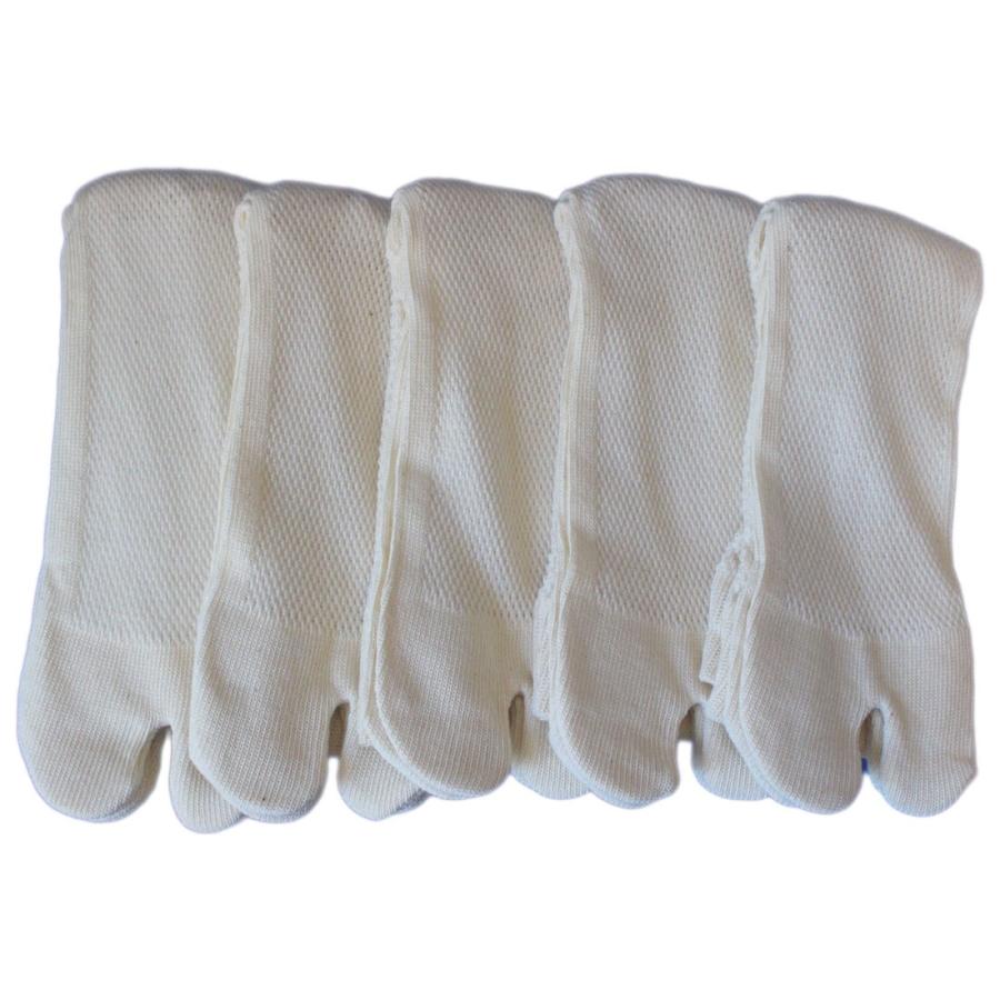 靴下 メンズ 爽やかメッシュ 足袋 国産 大きい 軍足 日本製 5足組 生成り L寸 指付 27〜29cm 国産高級綿糸のメッシュ 通気性バツグン 夏 作業 丈夫 774L |  | 04