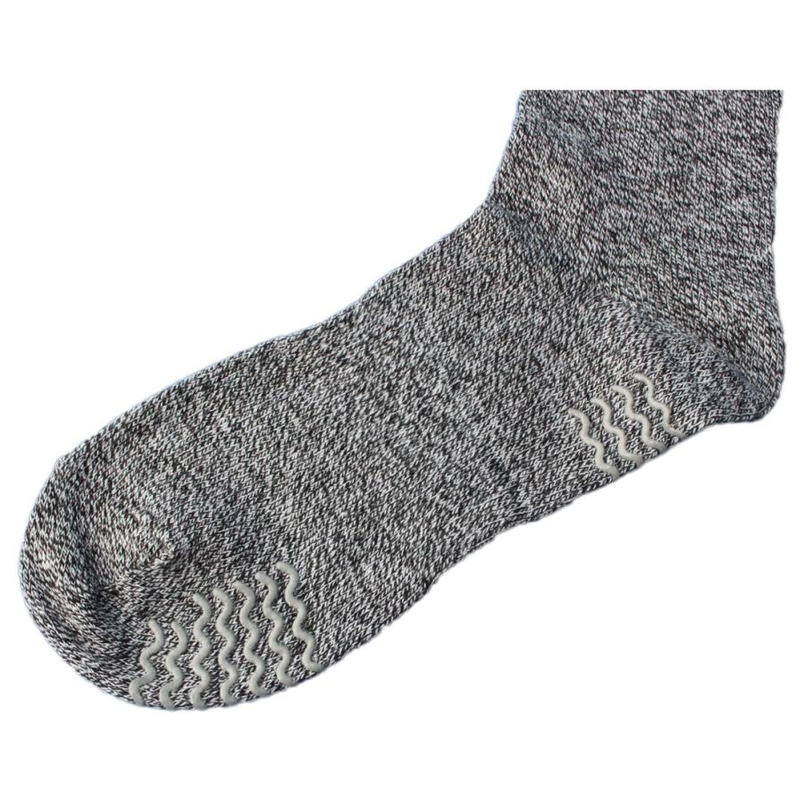 靴下 メンズ 軍足 踏ん張りがきく滑り止め付 のびのび 先丸靴下 杢
