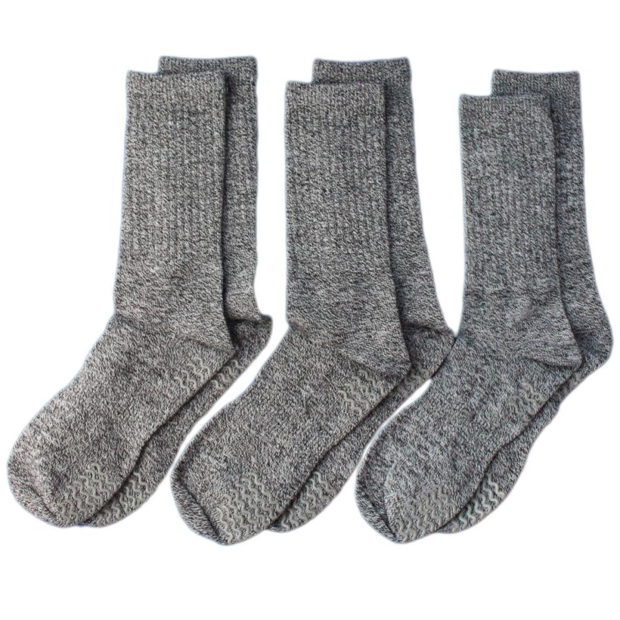 靴下 メンズ 軍足 踏ん張りがきく滑り止め付 のびのび 先丸靴下 杢