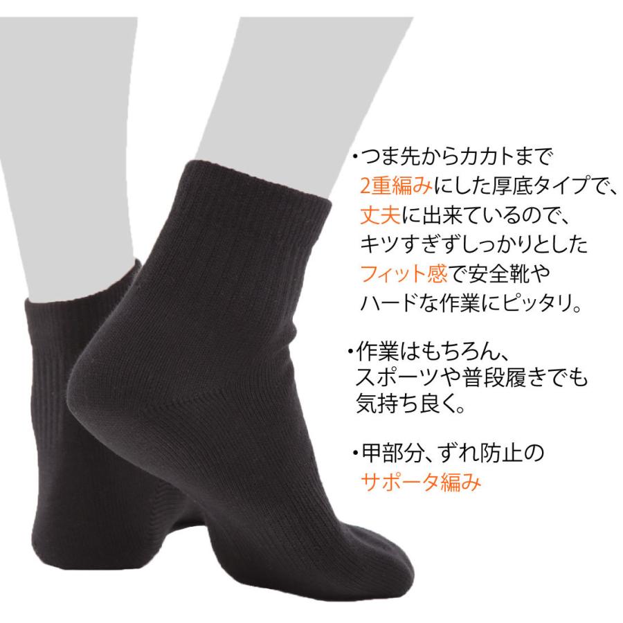 靴下 軍足 メンズ ミドル丈 強い 抗菌シルク＆綿でさらりとした履き心地が続く！プロソックスオリジナル 先丸 黒 3足組 作業にぴったり 25〜27cm PS0053 |  | 04