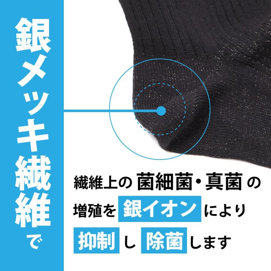 靴下 強力消臭 抗菌 銀イオンでパワー消臭 臭わない ビジネスソックス メール便 黒 綿 メンズ靴下 25〜27cm 送料無料 PS0071 |  | 04
