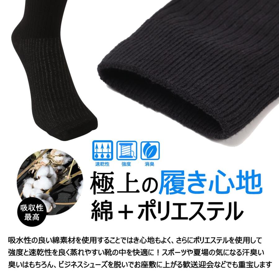 靴下 強力消臭 抗菌 銀イオンでパワー消臭 臭わない ビジネスソックス メール便 黒 綿 メンズ靴下 25〜27cm 送料無料 PS0071 |  | 06
